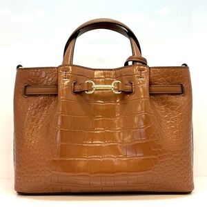 Michael Kors Carson Small Crocodile Embossed Satchel Bag Luggage